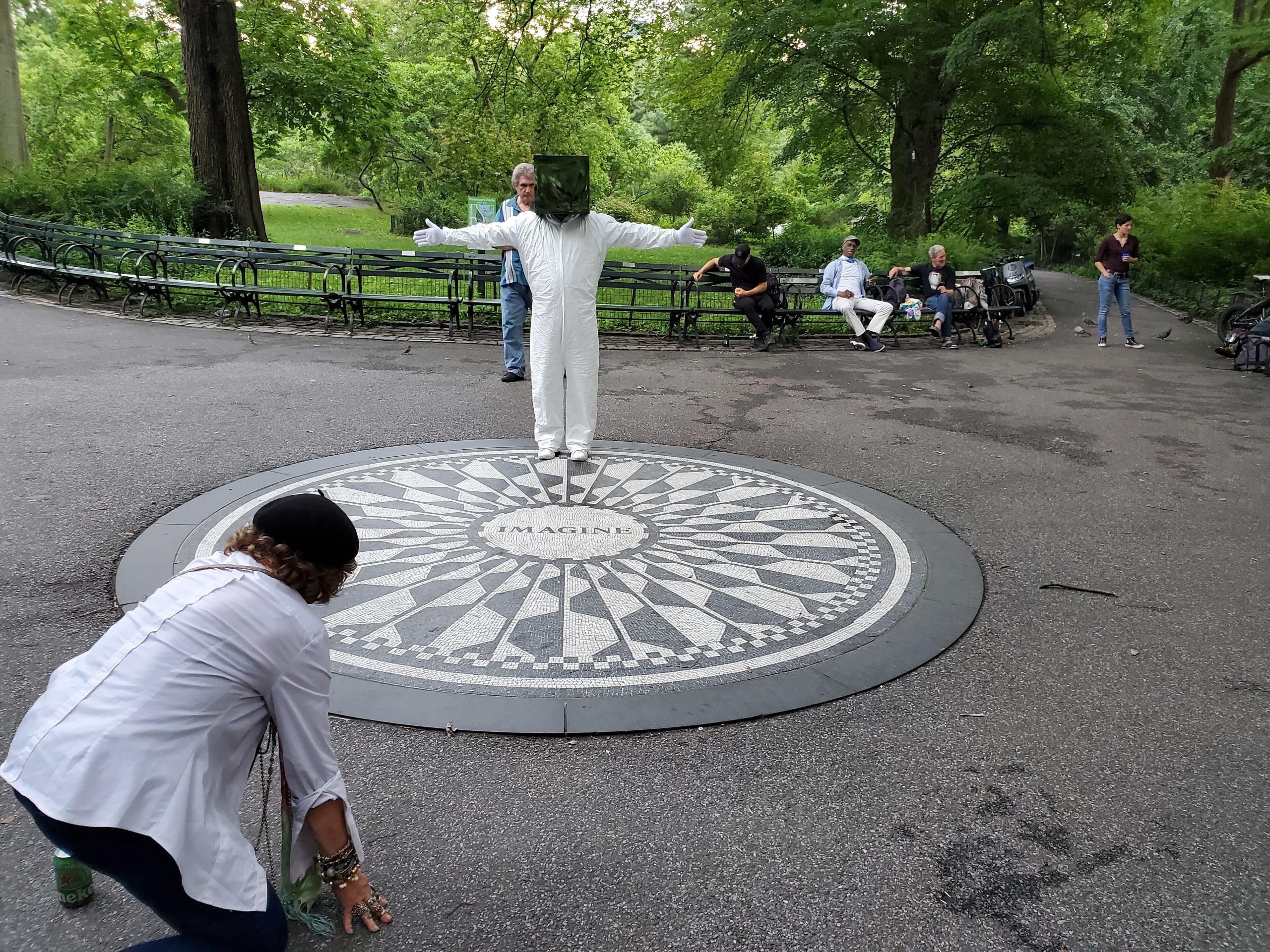 Cube Man, Strawberry Fields John Lennon Memorial Central Park in New York City