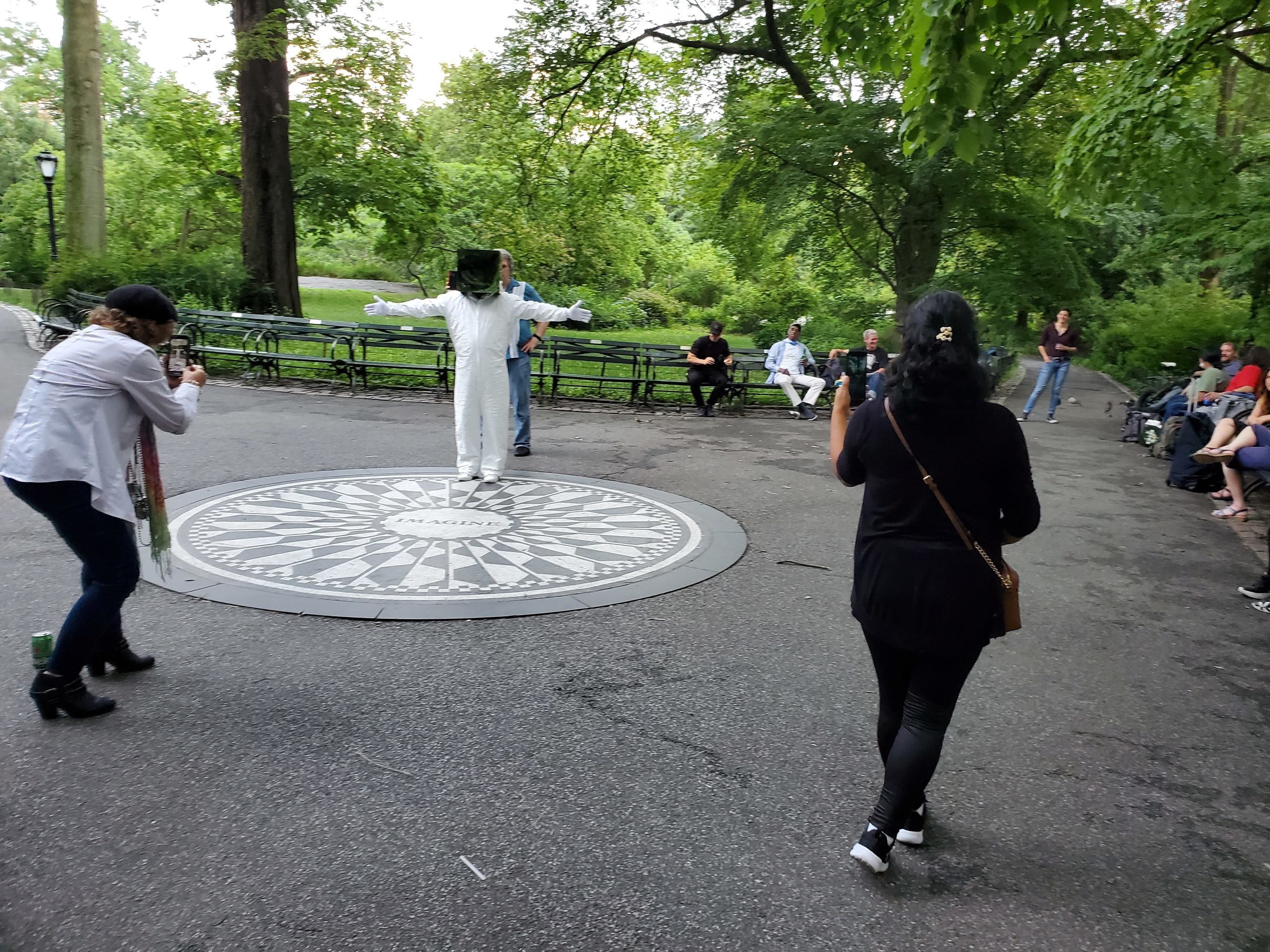 Cube Man, Strawberry Fields John Lennon Memorial Central Park in New York City