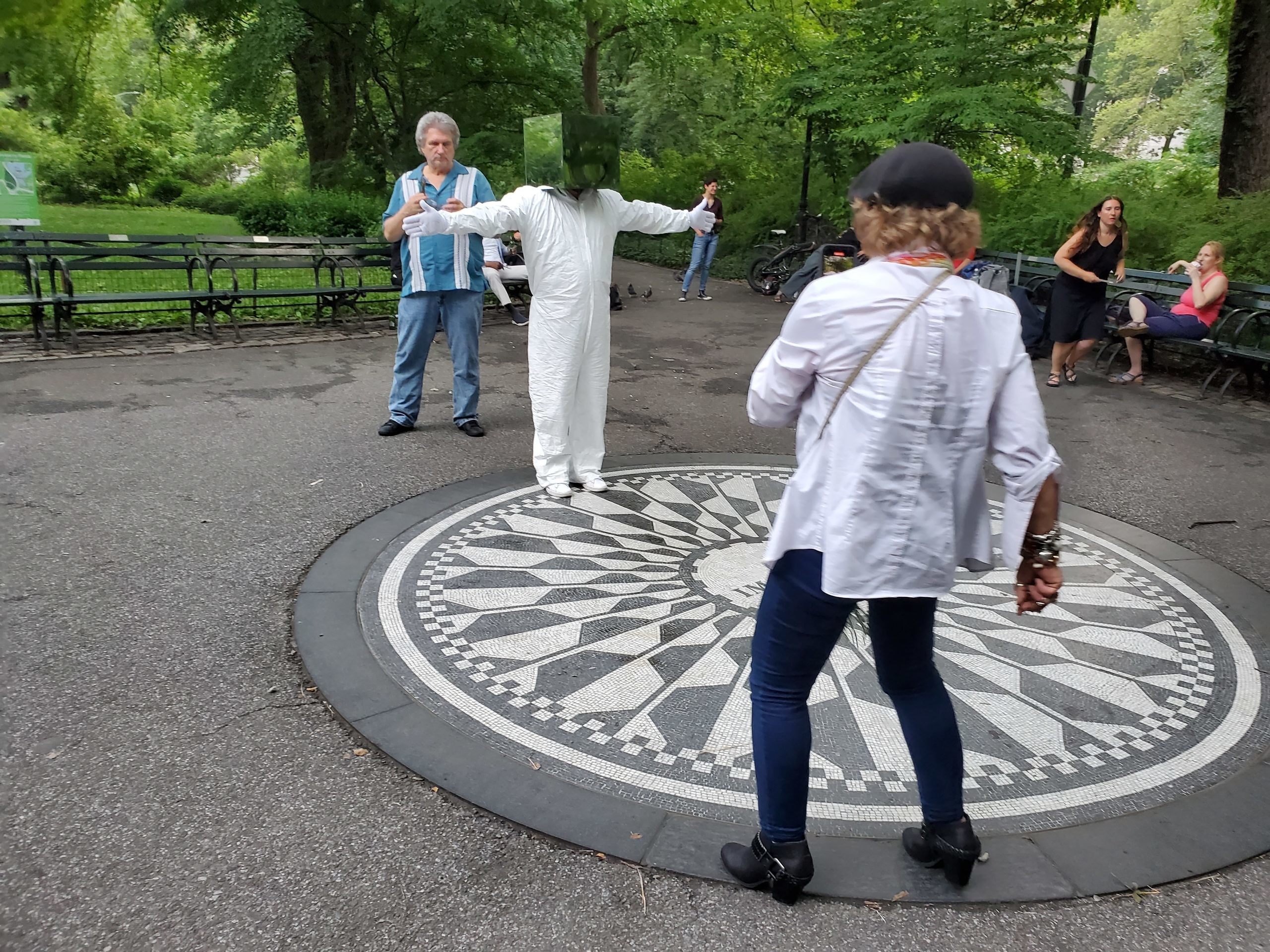 Cube Man, Strawberry Fields John Lennon Memorial Central Park in New York City