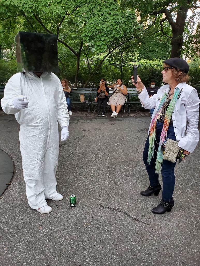 Cube Man, Strawberry Fields John Lennon Memorial Central Park in New York City