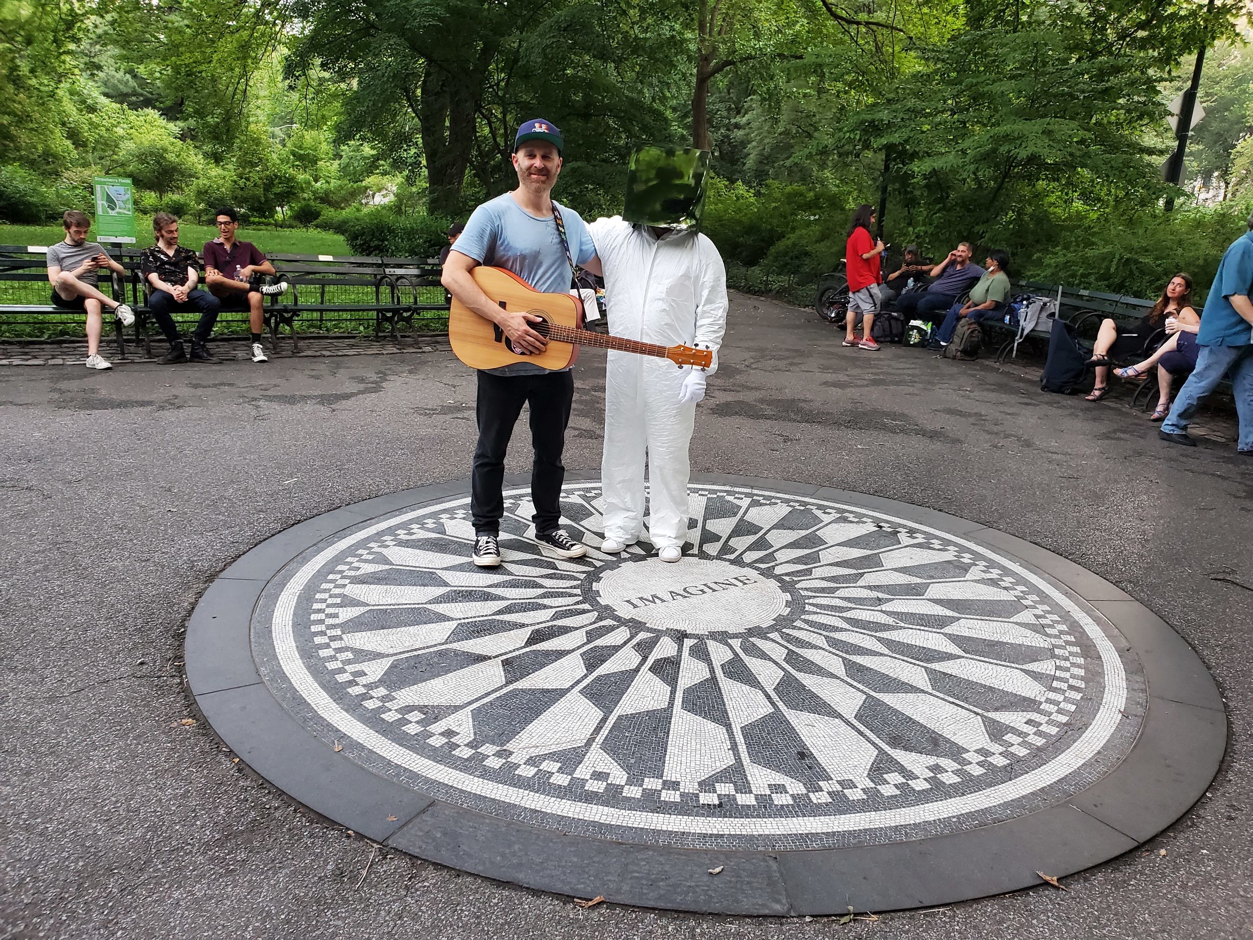 Cube Man, Strawberry Fields John Lennon Memorial Central Park in New York City