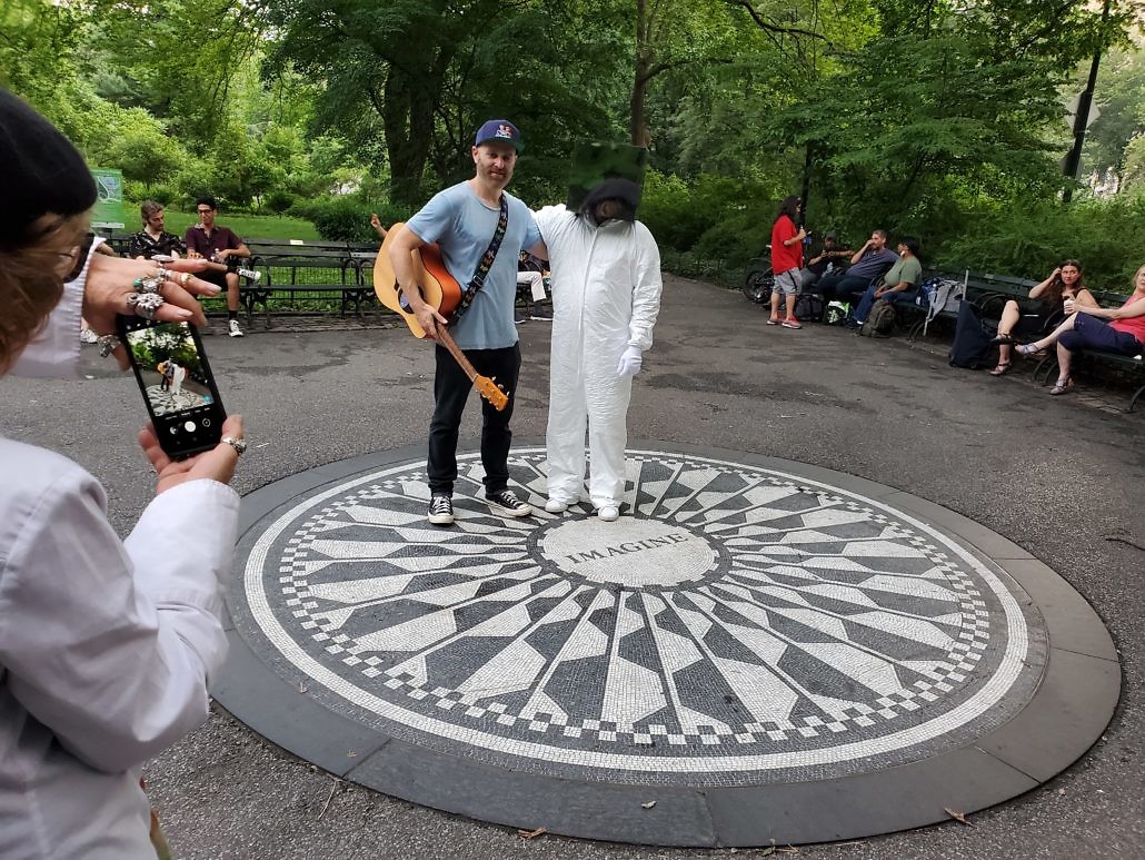 Cube Man, Strawberry Fields John Lennon Memorial Central Park in New York City