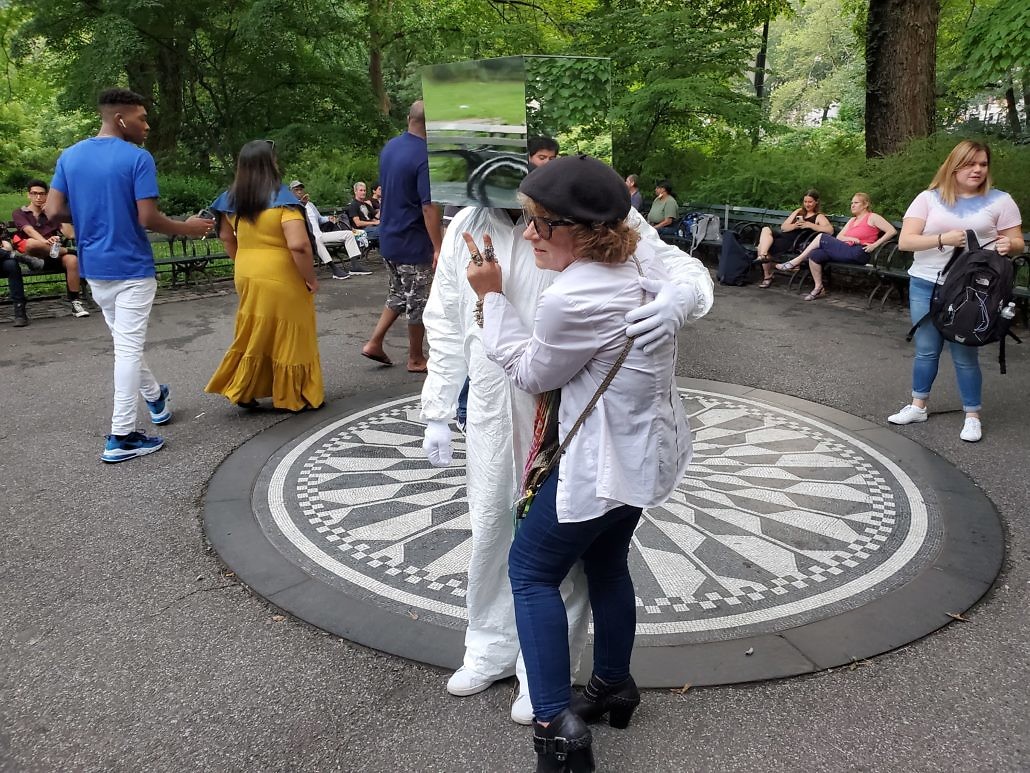 Cube Man, Strawberry Fields John Lennon Memorial Central Park in New York City