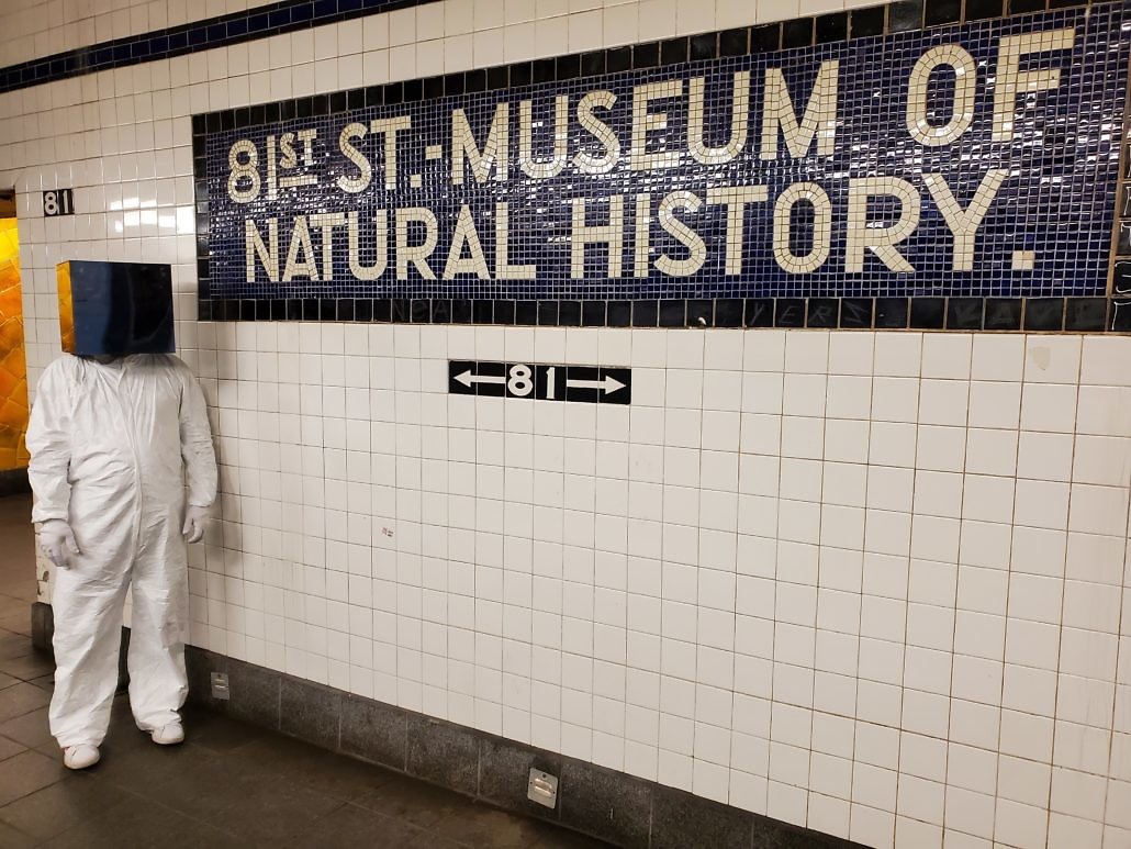 Cube Man in New York City Subway