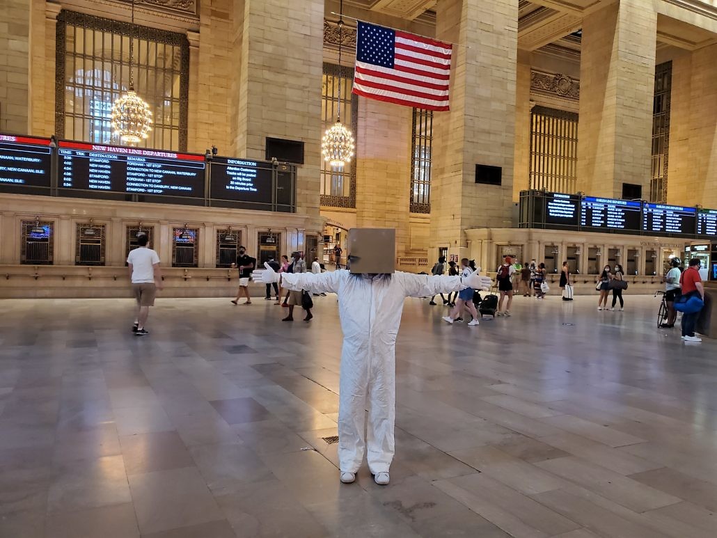 Cube Man in Grand Central Terminal 42nd Street and Park Avenue in Midtown Manhattan, New York City