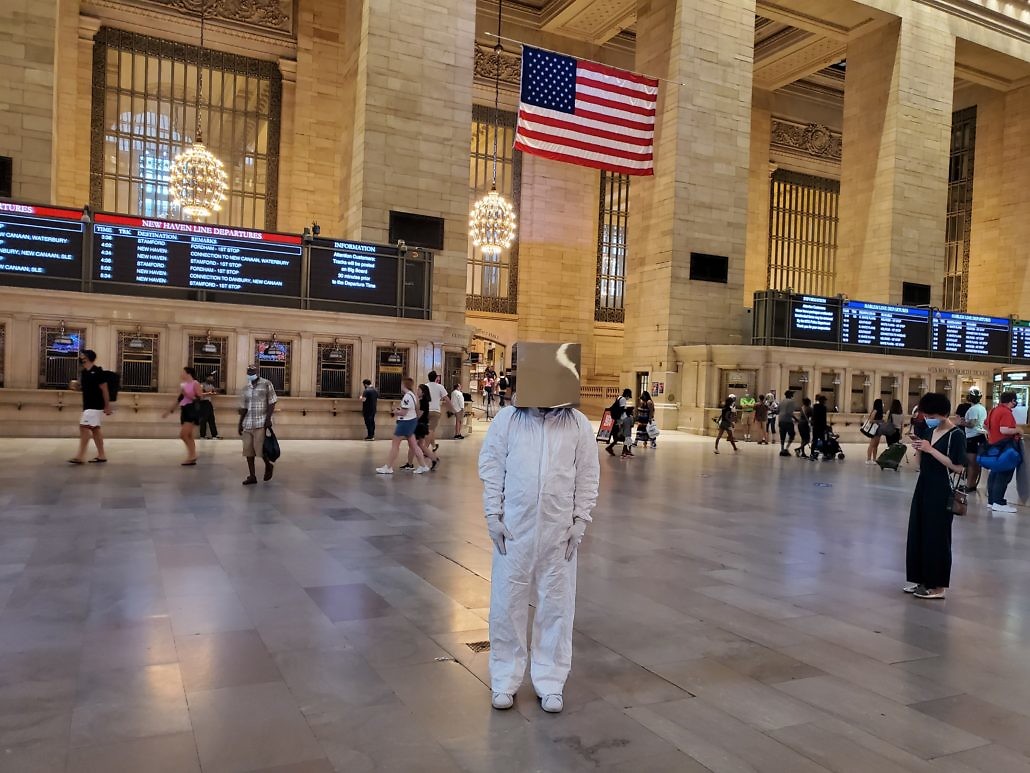 Cube Man in Grand Central Terminal 42nd Street and Park Avenue in Midtown Manhattan, New York City